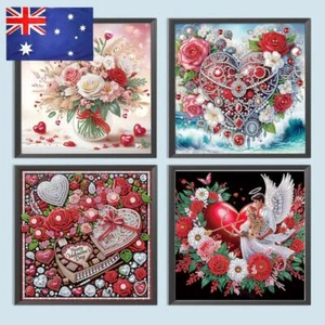 5D DIY Partial Special Shaped Drill Diamond Painting Kit Love Heart Decor30x30cm - Afbeelding 1 van 24