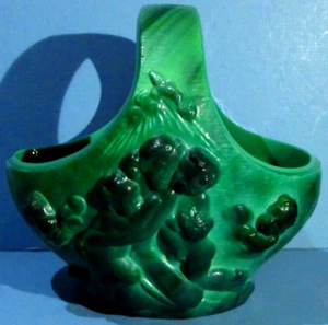Desna grüner Malachit Korb Kunstglas Schlevogt Hoffmann Deko Tschechisch Lk Lalique - Bild 1 von 9