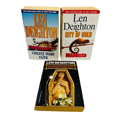 Len Deighton Book Bundle Lot Paperback Small x3 5 Stories Mystery Vintage 1998 - image 1 of 4