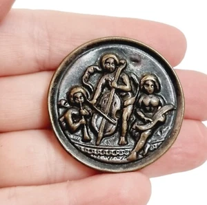 Vintage Large Metal Button Musician Themed - Picture 1 of 6