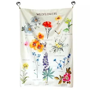 Wildflowers Floral Botanical Tapestry Wall Hanging Flower Throw Home Dorm Decor - Picture 1 of 12