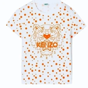 Kenzo Paris Womens Iconic Tiger Print T-Shirt Allover Dots Orange Streetwear - Picture 1 of 9
