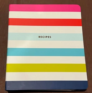 KATE SPADE RECIPE BOOK CANDY STRIPE HARD COVER - Bild 1 von 7