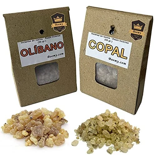 Set 2 incensi naturali in resina | Incenso a grana [ Olibano e Copal ] | (F7B) - Immagine 1 di 1