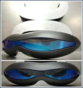 SPACE ROBOT PARTY RAVE COSTUME CYCLOPS FUTURISTIC SHIELD SUN GLASSES Blue Lens - Picture 1 of 6