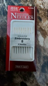 CLEARANCE SALE Regal Embroidery Needles Gold - Eye Size 8 Pack Of 8 - Picture 1 of 2