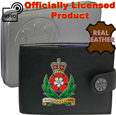 Intelligence Corps Wallet Personalised Official Real Leather Army Men's RFID - Image 1 of 4