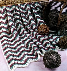 PRETTY Rosebud Ripple Afghan/Crochet Pattern Instructions ONLY - Picture 1 of 1