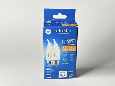 GE Refresh LED Light Bulbs 60 Watts CA11 Daylight Clear 36847 (2 Pack) - Image 1 of 4