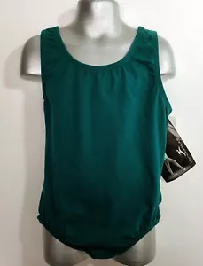 Niñas Niños Grande 12/14 Tanque Leotardo Verde Pino Mezcla Algodón Ropa de movimiento Nuevo con etiquetas - Imagen 1 de 5