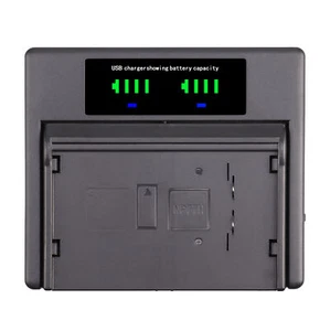 LCD USB Battery Charger NP-77H for NP-55 NP-68 NP-78 NP-98D NP-C65 for Sony - Picture 1 of 8
