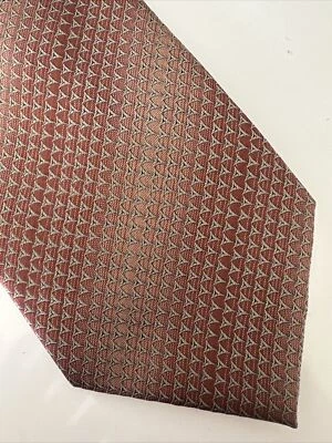 KENNETH COLE Necktie Mens Brown Bronze Geometric Luxury Silk Necktie - Image 1 of 4