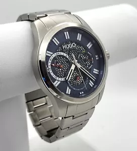 Hugo Boss 1530191 Blue Dial Skeleton Stainless Steel Multifunction Watch 44 MM - Picture 1 of 10