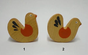 Altes Holz-Spielzeug: Huhn / Henne / Hahn / Taube Flügel rot (2) - TOP! - Bild 1 von 2