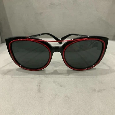 VERSACE UNISEX SUNGLASSES-MODEL # 4336 5255/87 140 3N-BLACK w RED-MADE in ITALY - Image 1 of 4