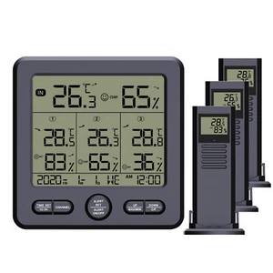Digital Indoor Thermohygrometer with 3 Remote Sensors F9E5 - Picture 1 of 12