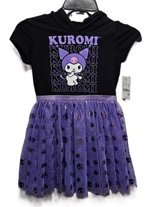 Kuromi Sanrio  NEW♈Girl's Cosplay Hooded/mesh Dress size S (6-6X)~Purple/black - Picture 1 of 3