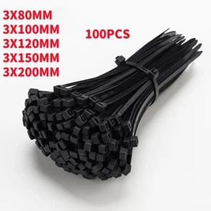 3MM 100Pcs Nylon Cable Ties Adjustable Self-locking Cord Ties Straps Plastic - Picture 1 of 8