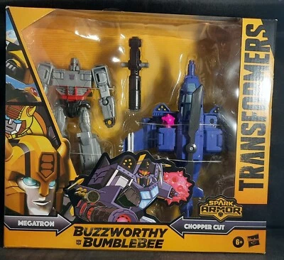 Transformers Buzzworthy Bumblebee Spark Armor Megtron & Chopper Cut neu - Bild 1 von 4