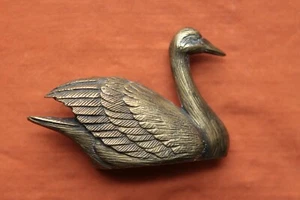 Vintage Solid Brass Hand Made Swan Belt Buckle - Picture 1 of 4