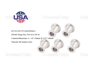 US 5Pc KF25 to KF16 Flange Vacuum Adapter , Conical Reducer, Stainless Steel 304 - Picture 1 of 9