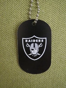 Las Vegas Raiders Cox Brand New Black Dog Tag with Silver Chain - Imagen 1 de 8