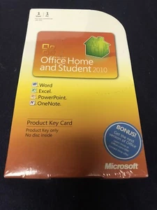 Microsoft Office Home and Student 2010 Full Retail Windows Key Card 1 PC License - Picture 1 of 5