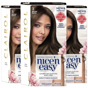 Pack of (3) New Clairol Nice 'N Easy 3 Brown Black - Picture 1 of 2