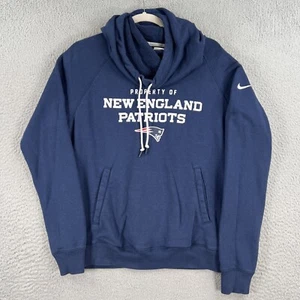 New England Patriots Nike Hoodie WOMENS Large Blue Pullover Sweatshirt NFL - Picture 1 of 10