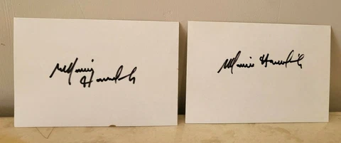 2PC LOT MARVIN HAMLISCH MUSIC LEGEND SIGNED AUTOGRAPHED INDEX CARDS AUTHENTIC Cover