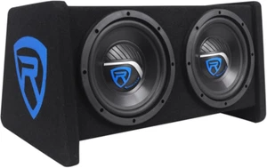 RV8.2A 800 Watt Dual 8" Car Subwoofer Enclosure+Mono Amplifier+Amp Kit Black - Picture 1 of 9