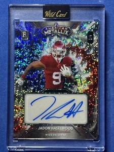 2023 Wild Card Metallix 1/1 Jadon Haselwood RC Auto Rainbow Glitter  - Bild 1 von 2