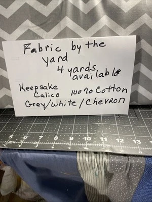 Chevron Cotton Fabric/ Grey/white/ 4 Yards/ One Price/ - Image 1 of 4