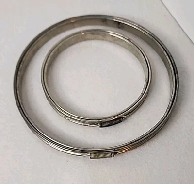 Vintage 4" & 6” Boye Metal Spring Tension Cork Lined USA Made Embroidery Hoops - Image 1 of 4