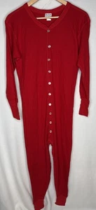 Traje Union Vintage Duofold XL (46-48) Algodón Lana Excelente Estado Rojo Hecho en EE. UU. - Imagen 1 de 9