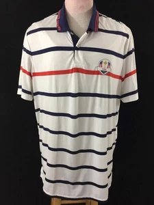 Ralph Lauren RLX mens polo shirt size L USA 2016 short sleeve stripe red blue - Picture 1 of 5