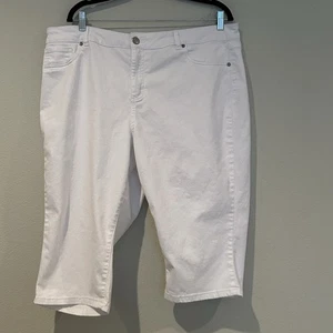 Pantalones Cortos D. Jeans Bermudas Denim Mujer Talla 20W Elastizados Blanco Algodón Bolsillos Traseros - Imagen 1 de 13