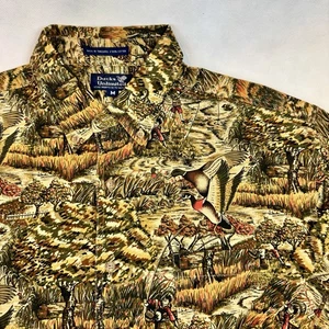 Vintage Ducks Unlimited Jagd Angeln Print All Over Button Up Shirt Medium - Bild 1 von 9