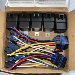 Nilight 5 Pk Max 40/30 14v DC Waterproof Relay Kit Heavy Duty Pigtail 5-PIN SPDT - Picture 1 of 9