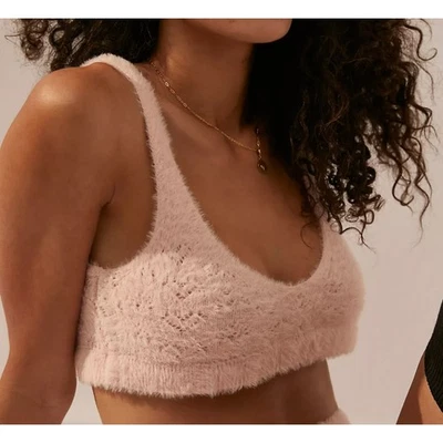 FREE PEOPLE | Intimately Pink Girl's Night In Fuzzy Pointelle Bralette | Small - Image 1 of 4