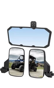 UTV Side Mirrors & Center Mirror For 2017-2025 Polaris Ranger 500 570 /900 /1000 - Picture 1 of 4