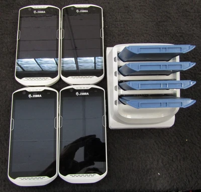 лот из 4 Zebra TC510k мобильный сенсорный Android компьютер с зарядным устройством. - Изображение 1 из 4