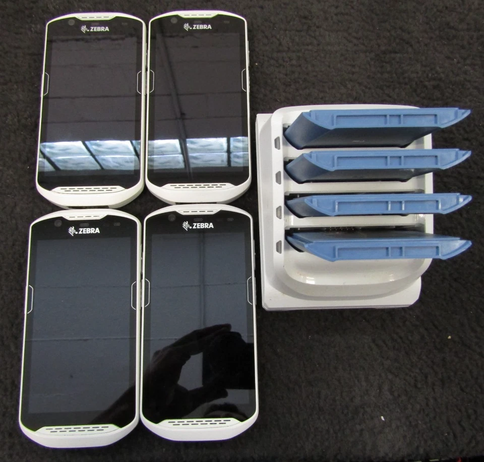 lote de 4 computadores Zebra TC510k Mobile Touch Android com carregador de bateria. - Imagem 1 de 4