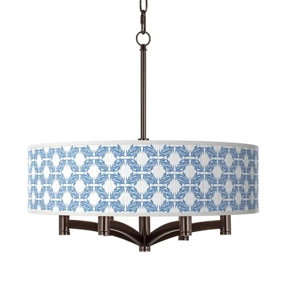 Lámpara colgante de bronce de 6 luces Ava simetría de hojas Foto 1 de 4