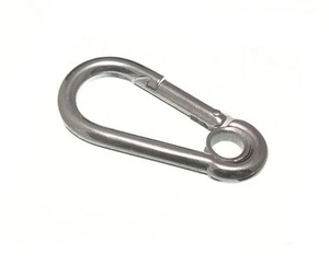 2 X Snap Hook Spring Locking Clips With Eye ( Carbine ) M6 BZP Steel - NEW Onest - Picture 1 of 1