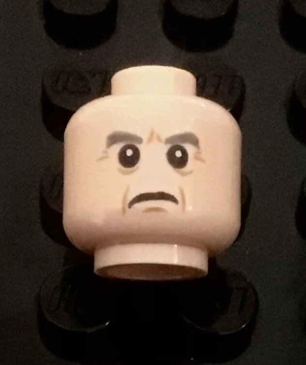 LEGO 1 Luz Turrón Carne 2 Caras Cabeza Muy Enojado Molesto Loco, Ira / Líneas de Fruncido Foto 1 de 1