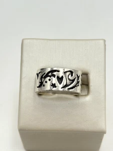 ANELLO ARGENTO 925 TAXCO 10,7mm CINTURINO NARRATORE MISURA 8 9,6g - Foto 1 di 11