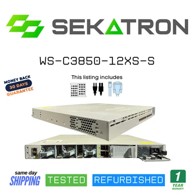 🔀 Cisco WS-C3850-12XS-S Catalyst 3850 Series Switch • 12× SFP+ 10GbE • IP Base⚡ - Image 1 of 2