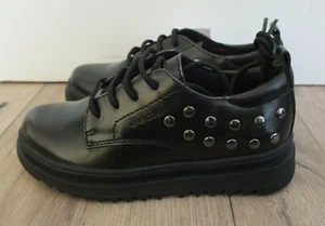 Geox Respira Leather Low Shoes Size 30 UK 11,5 New Black - Picture 1 of 7
