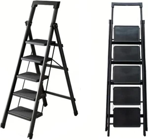 5 Step Ladder, Folding Step Stool with Wide Anti-Slip Pedal,Portable Lightweight - Picture 1 of 12